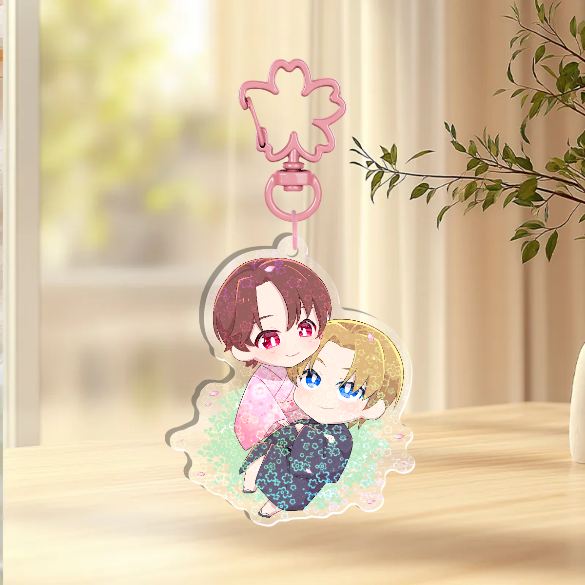 Sakura Holographic Keychain